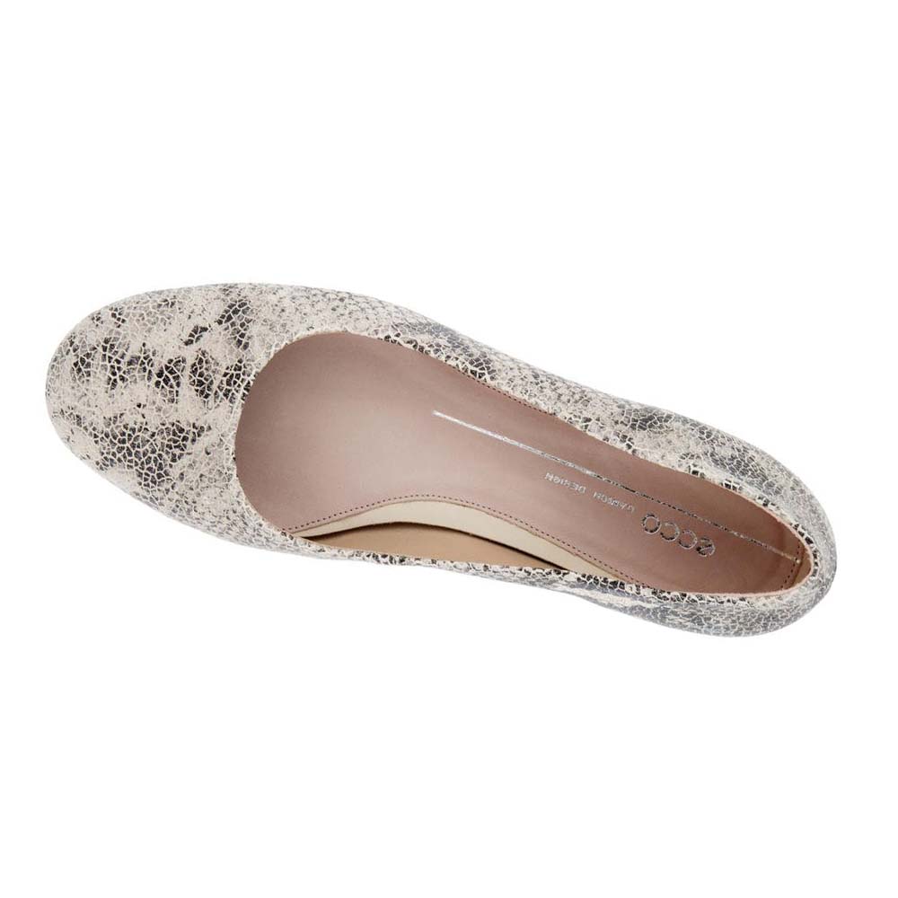 Women's Ecco Anine Ballerina Ballet Flats Beige / Black | SG 3PJJ